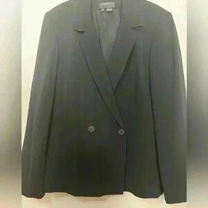 Liz Claiborne Collection Black Double Breasted Blazer Womens Size 14 Classic